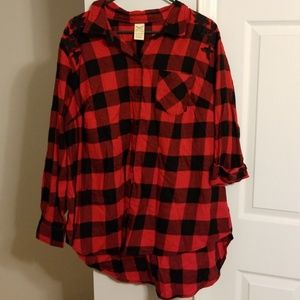 NWOT Red plaid Cotton shirt. Never worn